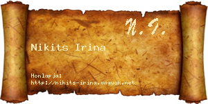 Nikits Irina névjegykártya